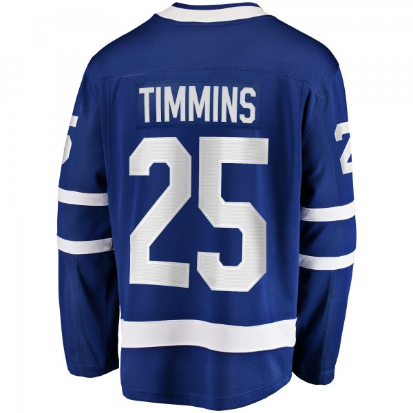 Men's Toronto Maple Leafs Conor Timmins Fanatics Blue Home Premier Breakaway Player Jersey