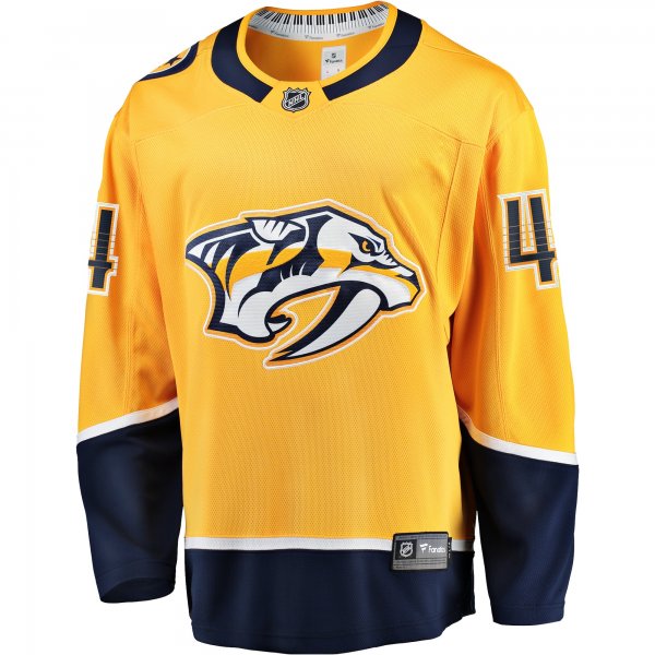 Men's Nashville Predators Kiefer Sherwood Fanatics Gold Home Breakaway Player Jersey