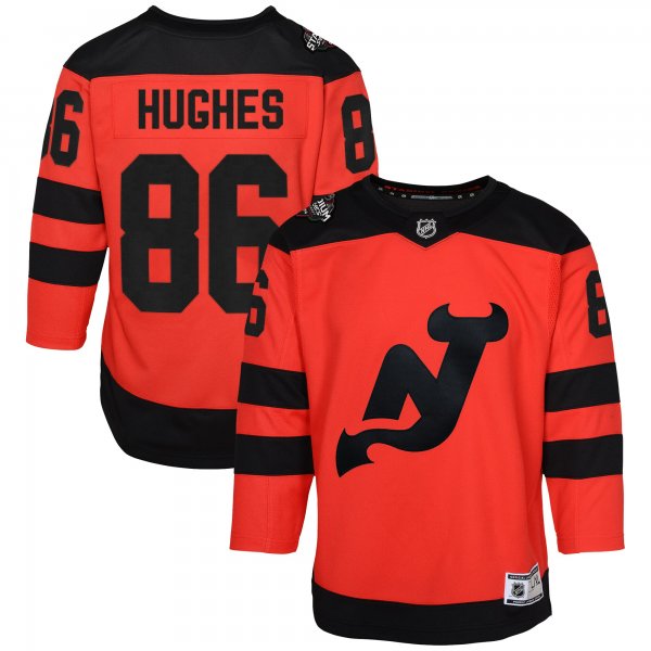 New Jersey Devils #86 Jack Hughes Red 2024 NHL Stadium Series Premier Player Jersey