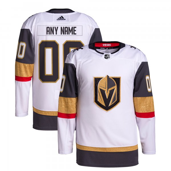 Men's Vegas Golden Knights  adidas White Away  Primegreen Custom Jersey