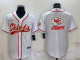 Men's Kansas City Chiefs Blank White Stitched Baseball Cool Base Jersey