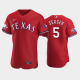 Men's Texas Rangers #5 Corey Seager Alternate Scarle 50th Anniversary MLB Flex Base Jersey