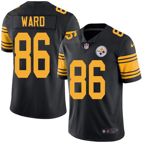 Men's Nike Pittsburgh Steelers #86 Hines Ward Black Stitched NFL Limited New Color Rush Jersey