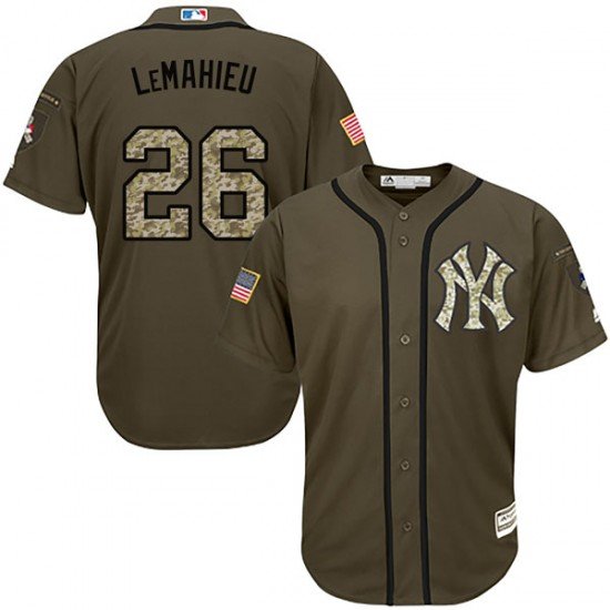 Men's New York Yankees #26 DJ LeMahieu Green Salute to Service by Majestic MLB Jersey