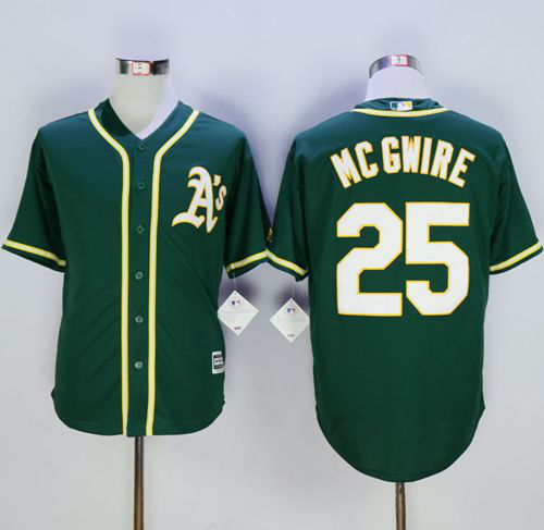 Oakland Athletics #25 Mark McGwire Green New Cool Base Stitched MLB Jersey