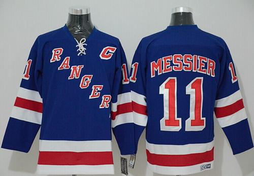 New York Rangers #11 Mark Messier Stitched Blue NHL Jersey