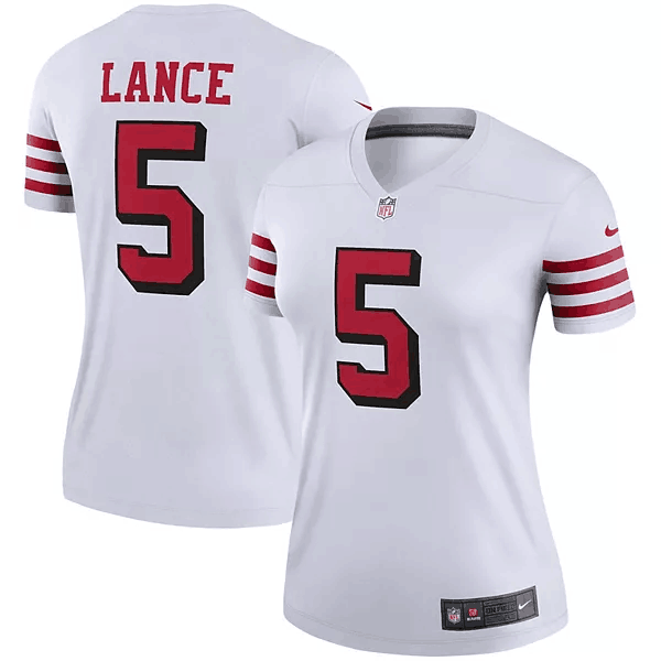 Women's San Francisco 49ers #5 Nike Trey Lance White Alternate Legend NFL Jersey