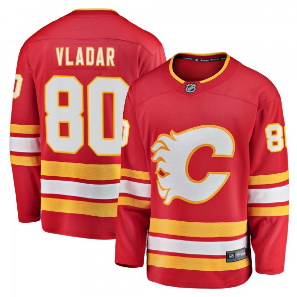 Men's Calgary Flames Daniel Vladar Fanatics Red Home Breakaway Player Jersey