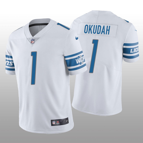 Detroit Lions #1 Jeff Okudah White Vapor Untouchable Limited Men's Jersey