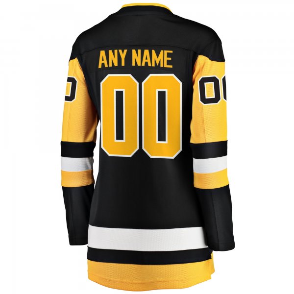 Women's Pittsburgh Penguins Fanatics Black Home Breakaway Custom Jersey