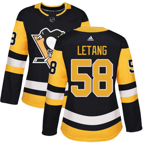 Adidas Pittsburgh Penguins #58 Kris Letang Black Home Women's Stitched NHL Jersey