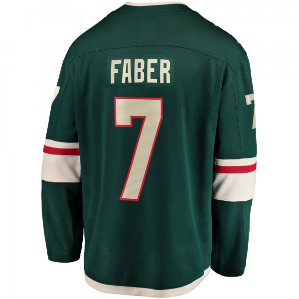 Men's Minnesota Wild Brock Faber Fanatics Green Home Breakaway Player Jersey