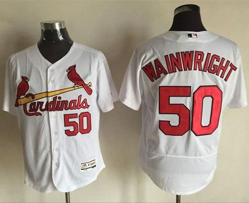 St. Louis Cardinals #50 Adam Wainwright White Flexbase Collection Stitched MLB Jersey