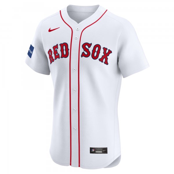 Men's Boston Red Sox Nike White Home Elite Custom Patch Jersey