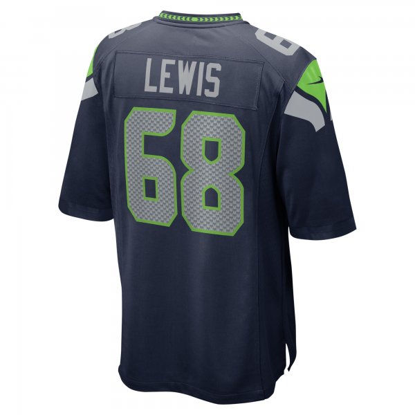 Men's Seattle Seahawks Damien Lewis Nike College Navy Game Jersey