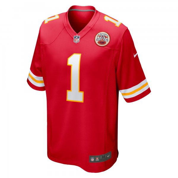 Men's Kansas City Chiefs Number 1 Dad Nike Red Game Jersey