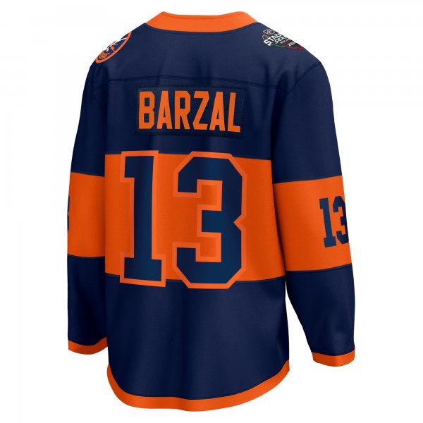 Men's New York Islanders Mathew Barzal Fanatics Navy 2024 NHL Stadium Series Breakaway Player Jersey