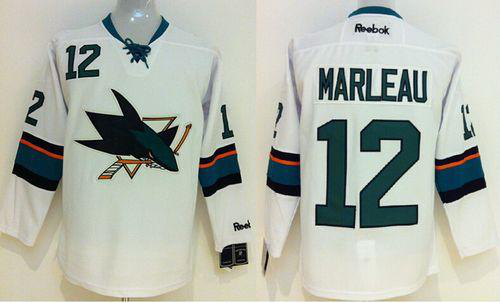 San Jose Sharks #12 Patrick Marleau White Stitched NHL Jersey