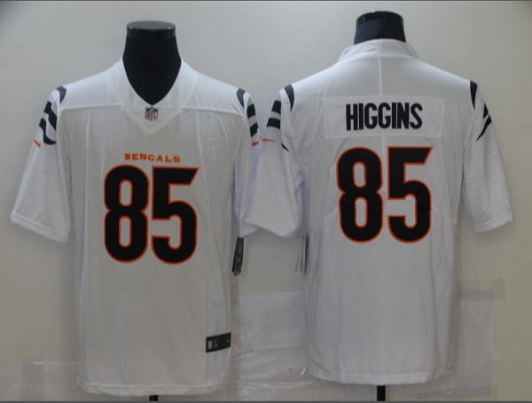 Men's Nike Cincinnati Bengals #85 Tee Higgins White Vapor Limited NFL Jersey