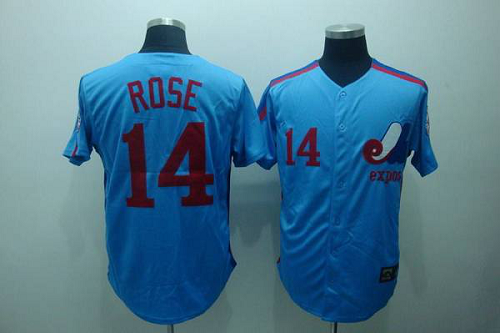 Mitchell And Ness Montreal Expos #14 Pete Rose Blue Stitched Throwback MLB Jersey