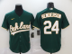 Men's Oakland Athletics #24 Rickey Henderson Green Stitched MLB Cool Base Nike Jersey