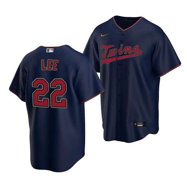 Men's Minnesota Twins #22 Brooks Lee 2022 MLB Draft Jersey Navy Alternate