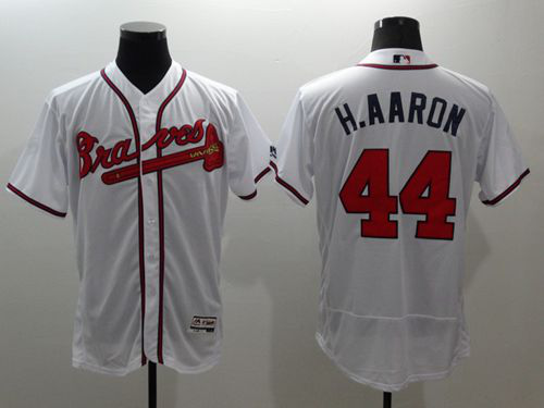 Atlanta Braves #44 Hank Aaron White Flexbase Collection Stitched MLB Jersey