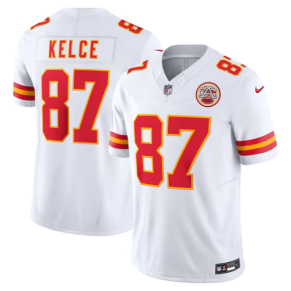 Men's Kansas City Chiefs #87 Travis Kelce Nike White Vapor F.U.S.E. Limited Jersey