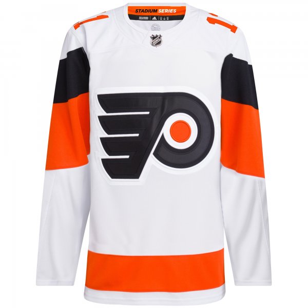 Men's Philadelphia Flyers Travis Konecny adidas White 2024 NHL Stadium Series Primegreen Player Jersey