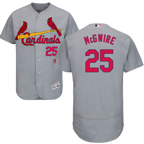 Women's St. Louis Cardinals #25 Mark McGwire Grey Flexbase Collection Stitched MLB Jersey