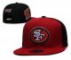 San Francisco 49ers's red and black cap