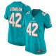 Women's Miami Dolphins Alexander Johnson Nike  Aqua  Game Jersey