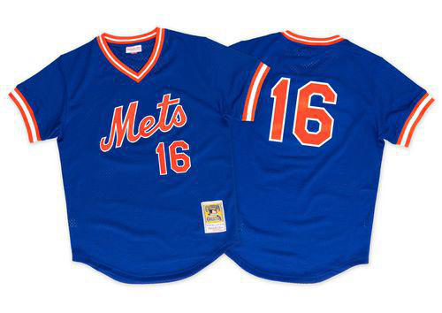 Mitchell And Ness 1986 New York Mets #16 Dwight Gooden Blue Throwback Stitched MLB Jersey