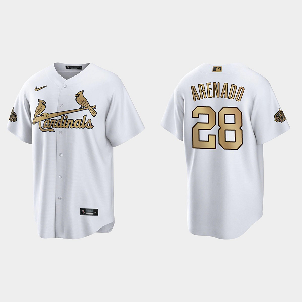 Men's St. Louis Cardinals #28 Nolan Arenado 2022 MLB All-Star Game Cool Base Jersey - White