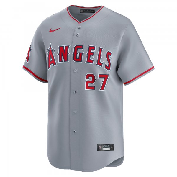 Men's Los Angeles Angels Mike Trout Nike Gray Away Limited Player Jersey