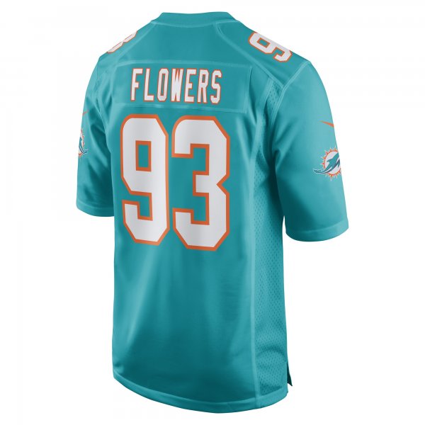 Men's Miami Dolphins Trey Flowers Nike Aqua Game Player Jersey