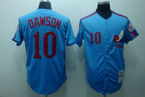 Mitchell And Ness Montreal Expos #10 Andre Dawson Stitched Blue Throwback MLB Jersey