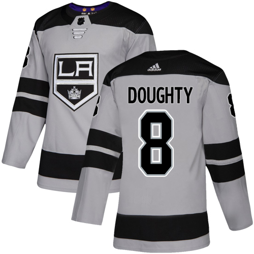 Adidas Los Angeles Kings #8 Drew Doughty Gray Alternate Stitched Youth NHL Jersey