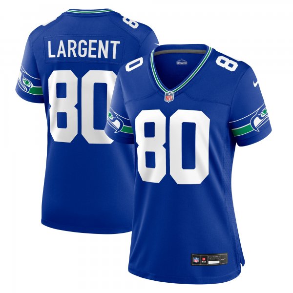 Women's Seattle Seahawks Steve Largent Nike Royal Throwback Retired Player Game Jersey