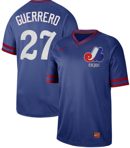 Montreal Expos #27 Vladimir Guerrero Royal Cooperstown Collection Stitched MLB Jersey