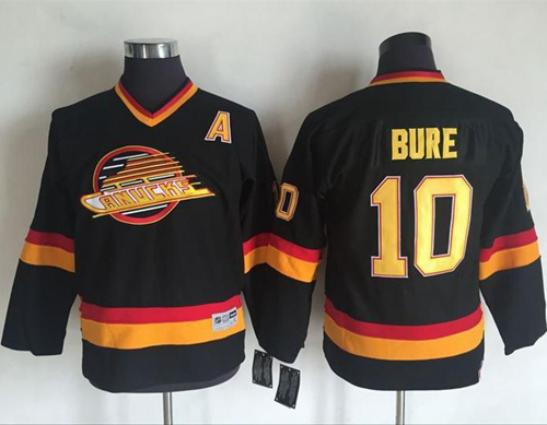 Vancouver Canucks #10 Pavel Bure Black CCM Throwback Youth Stitched NHL Jersey