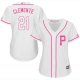 Pittsburgh Pirates #21 Roberto Clemente White/Pink Fashion Women's Stitched MLB Jersey