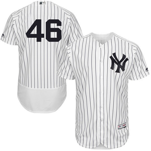 Men's New York Yankees #46 Andy Pettitte White Strip Flexbase Collection Stitched MLB Jersey