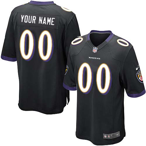 Nike Baltimore Ravens Customized Black Stitched Elite Youth NFL Jersey