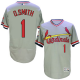 St. Louis Cardinals #1 Ozzie Smith Grey Flexbase Collection Cooperstown Stitched MLB Jersey