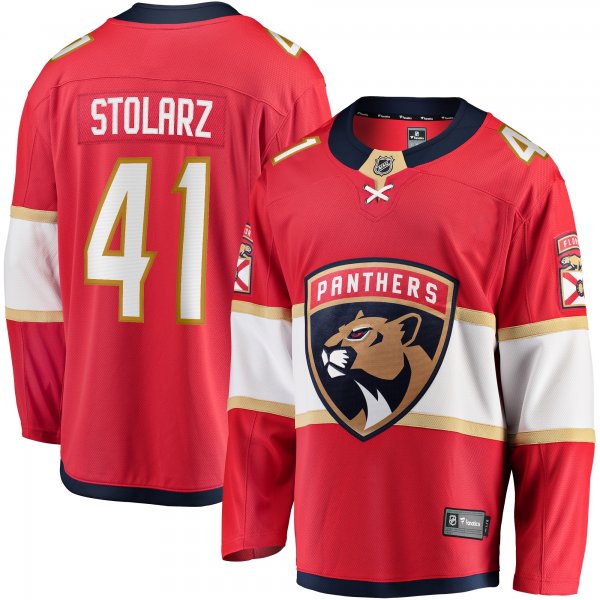 Men's Florida Panthers Anthony Stolarz Fanatics Red Home Breakaway Jersey