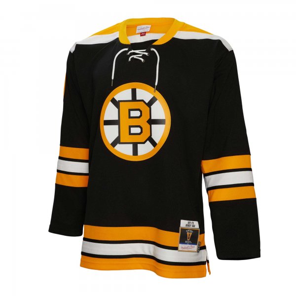 Men's Boston Bruins Bobby Orr Mitchell & Ness Black Big & Tall 1971 Blue Line Player Jersey