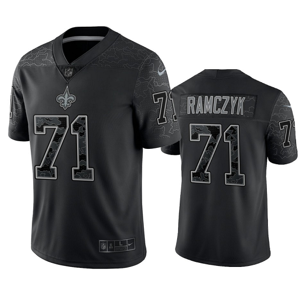 New Orleans Saints Ryan Ramczyk Black Reflective Limited Jersey #71