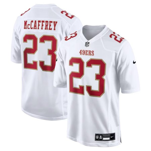 Men's San Francisco 49ers #23 Christian McCaffrey Nike Tundra White Fashion Limited Jersey