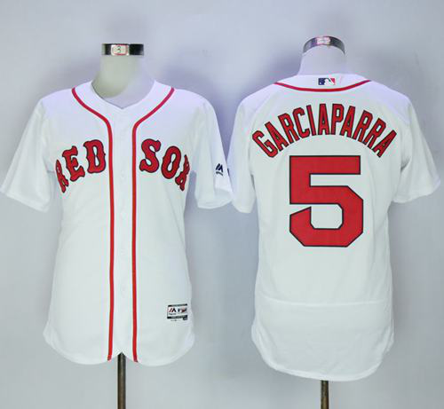 Boston Red Sox #5 Nomar Garciaparra White Flexbase Collection Stitched MLB Jersey